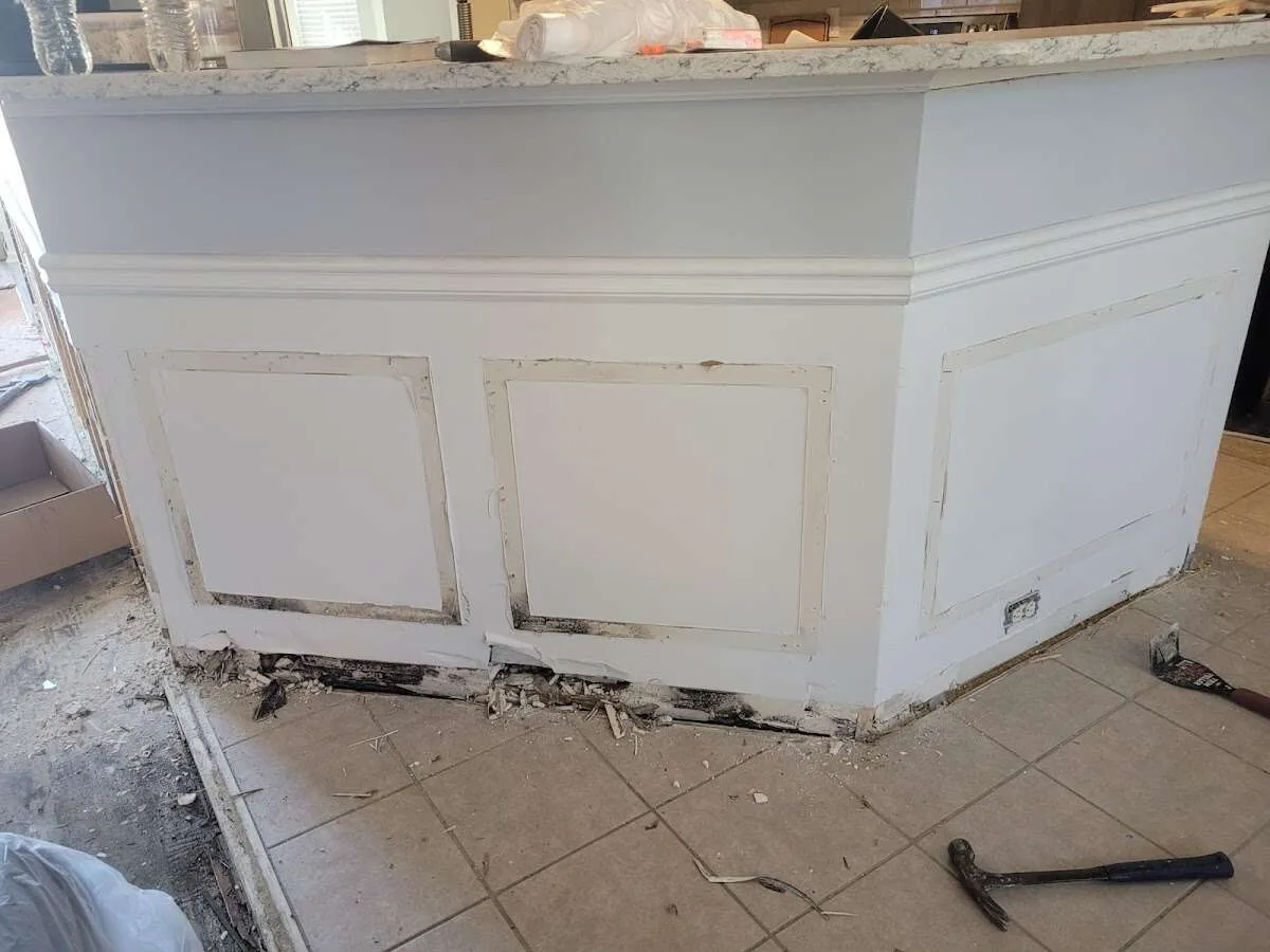 Water damage and mold on kitchen during Storm Damage Restoration in Gardnerville Ranchos